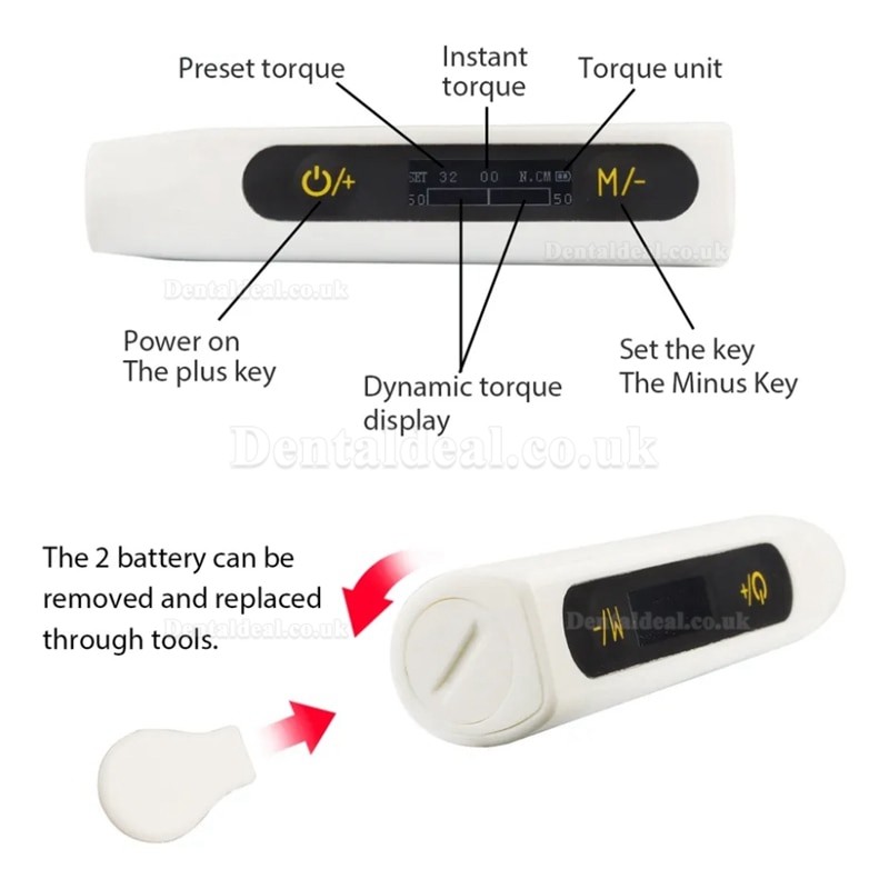 Electric Universal Dental Implant Torque Wrench Kit with 16Pcs Screwdriver